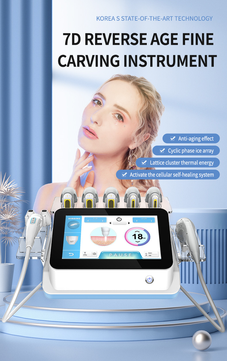 10 cartridges Hifu 7D Machine Body Face Lifting and HIFU 2 in 1 portable rf face lifting skin tightening machine