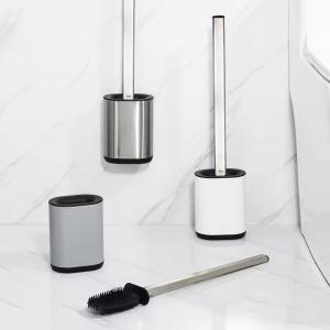 China TPR 2.0 Stainless Steel Toilet Cleaning Brush And Holder Set Modern Design factory