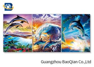 China Wall Hanging Picture / Painting for Bedroom , 3d Picture Of Dolphin / Birds Framed factory