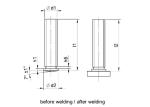 Bolte Welding Studs for Short Cycle Stud Welding Threded Stud Type PS