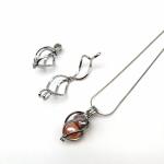 Natural Pearl Oyster Pearl Cage Pendant Silver Lady Charm Surprise Valentine's