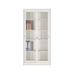 Metal Bookshelf Steel Office Furniture Storage Cabinet With Glass Doors