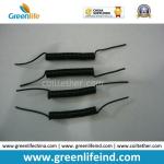 Stainless Wire-Reinforced Solid Black 18CM Long Coiled Strap Rope Cord Line