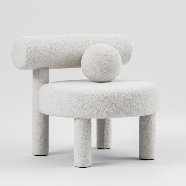 Fabric Leisure Chair White Flannelette Children'S Chair Simple Leisure Chair