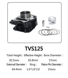 China Indian Model TVS 125 Motorcycle Big Bore Cylinder Kits With Anti Corrosion factory