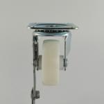 3 Inch Solid White Swivel Wheels Durable Nylon Low Profile Plate Castors For