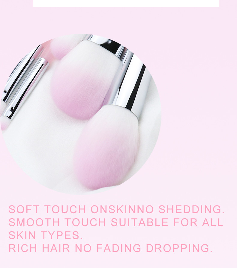 Luxury Cosmetic Makeup Brush Set resin or rose quartz handle copper ferrule