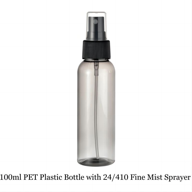 Personal Care or Cosmetic PET Plastic Bottles with Fine Mist Sprayers and Colors