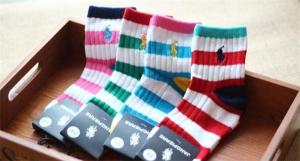 China 2015 Hot selling stripe design embroiderying logo OEM AZO-free cotton hosiery for baby factory