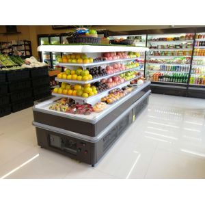 Square Island Open Display Refrigerator With Streaming Design / Multideck