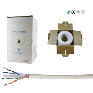 China UTP RJ45 1000ft Cat 6 Flat Ethernet Cable White Color For Computer factory
