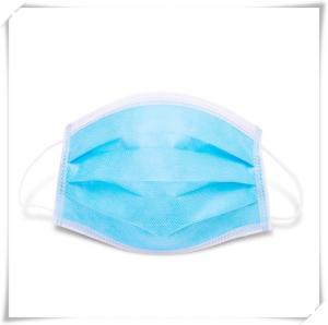 China White 3 Ply Disposable Face Mask , Disposable Blue Mask Elastic Earloops factory