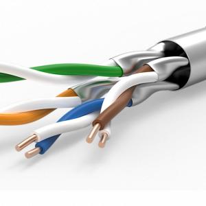 China LSZH Jacket Engineering Cable CAT6A FTP Patch Cord Cable 24AWG*4 OD 6.5mm factory