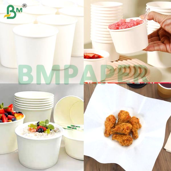 60GSM 80 GSM Aqueous Plastic Free Paper Greaseproof & Waterproof For Burger Wrapping Fast Food Packaging Baking Paper