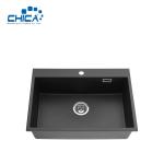 Single Bowl Solid Surface Acrylic Topmount Granite Quartz Kitchen Sink Granite