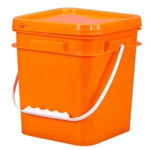 China 5L Square Food Grade High Density Polyethylene Bucket Organizer Custom Printed Plastic factory