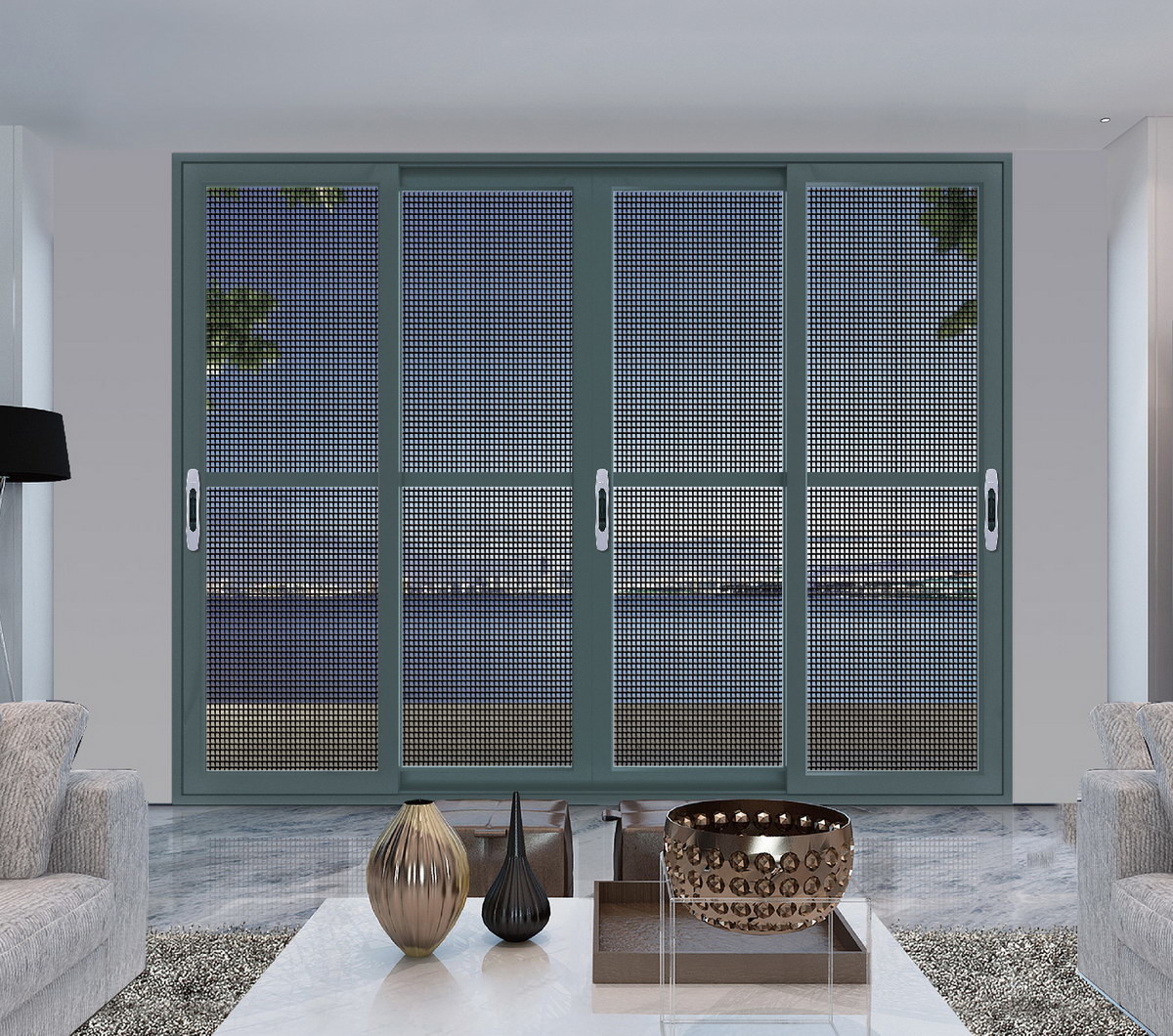 Powder Coated Aluminium Alloy Windows Extruded Aluminum Door Profile