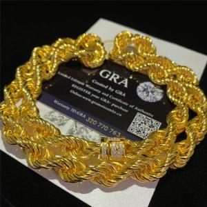 China GRA Miami Cuban Link Chain 11mm 14k Gold Cuban Link Chain With More Bling Shine factory