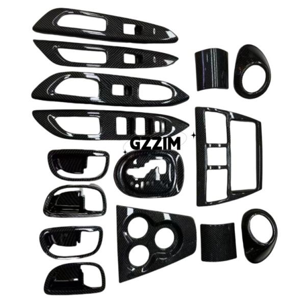 Car Interior Accessories Decoration Cover Trim ABS Carbon Fiber Black For Toyota