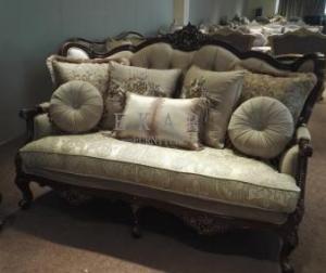 China Luxury Furniture Classic Living Room Royal Wooden Sofa Set factory