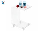 Fashion Acrylic Modern Furniture , Acrylic C End Table With Casters / Wheels