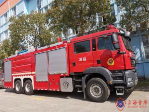 China 6x4 Drive Lengthen Cab Foam Tender Fire Truck With 11000kg 276kw Engine factory