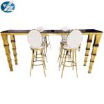 Round Back High Stool Bar Pub Table Chair Set Stainless Steel