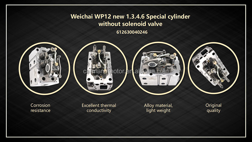 WEICHAI Engine Parts 612630040246 WP12 Diesel Engine Cylinder Head for Heavy Truck Parts in Standard Size