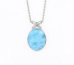 Sunflower Retro Gold Plated 925 Larimar Sterling Silver Pendant Necklace