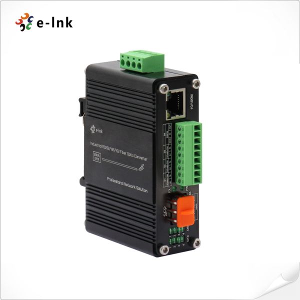 China Mini Industrial 100Base-T to 100Base-X SFP Fiber Ethernet Media Converter with 1Ch RS232/RS485/RS422 factory