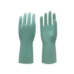 Green Color Latex Cotton Lined Rubber Gloves Different Sizes For Washing Dishes