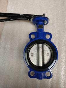 China Dn100 4 Inch Pn16 Epdm Rubber Seat Wafer Type Ductile Iron Double Acting Pneumatic Actuator Stainless Steel Butterfly V factory