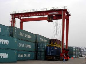 China High Quality 30-50Ton Rubber Tyred Gantry Crane, RTG container Crane factory