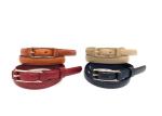Women Skinny Jean Vintage Leather Dress Waist Belt With Alloy Pin Buckles