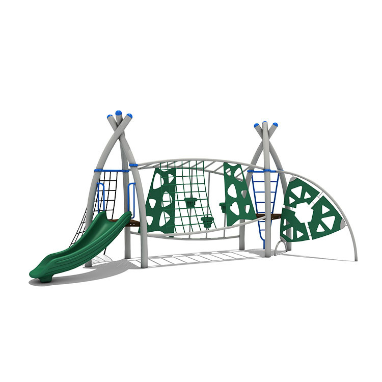 Outdoor Kids Playground Slides Equipment Plastic With Climbing Net