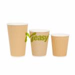 Large Capacity Ripple Paper Cups Skid-proof For Cappuccino / Latte