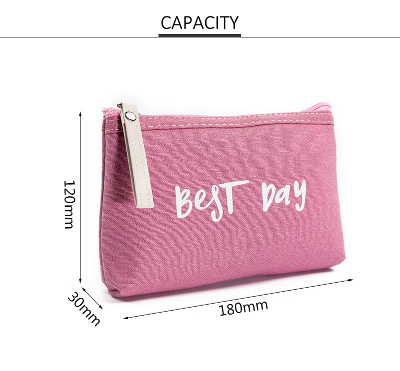High Quality Pure Color Recycled Portable Travel Zipper Cosmetic Bag