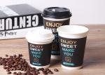 Black Biodegradable Insulated Coffee Cups Disposable With Lids Eco Friendly