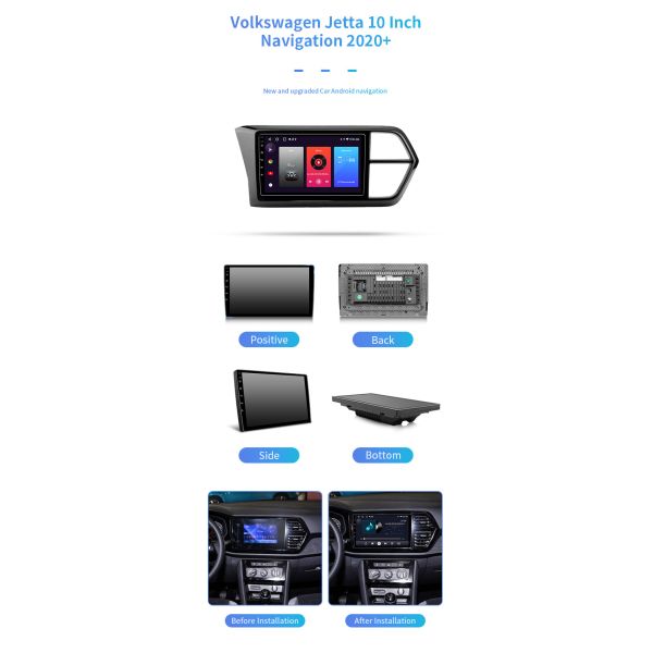 10 Inch For Volkswagen Jetta 2020+ Hd Large-Screen Car DVD Bluetooth Car Navigation