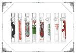 3 Inches Stickers Printed Chillums Hand Pipes Hand Blown Bongs