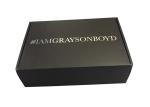 Custom Magnetic Closure Flip Lid Cardboard Shoe Boxes With Silver Foil Stamped
