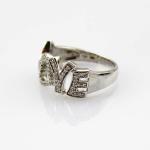 925 Silver Ring Pave Clear Rhinestone Love Ring(JR078)