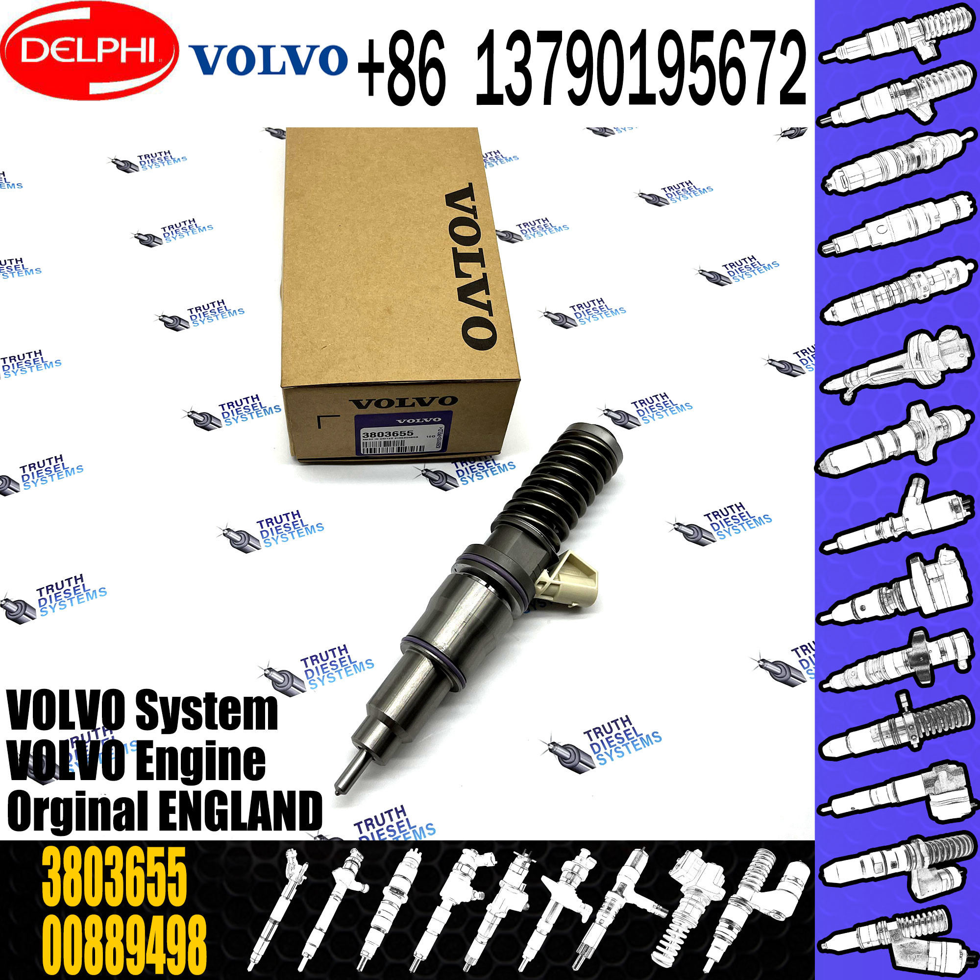 New Diesel Fuel Injector 3801368 BEBE4D30001 3801368 TAD1340VE 21379931 For VOL Pen-ta MD13 BEBE4D27001 3803655 38014