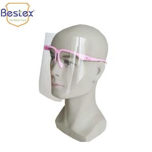 China Odorless PVC ISO13485 Anti Fog Face Shields With Glasses Frame factory