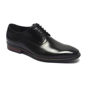China Black Lace Up Mens Genuine Leather Dress Shoes factory