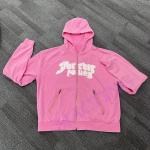 500 Gsm Thick Cotton Zipper Pockets Patched Embroidery Hoodie Men Lined Custom