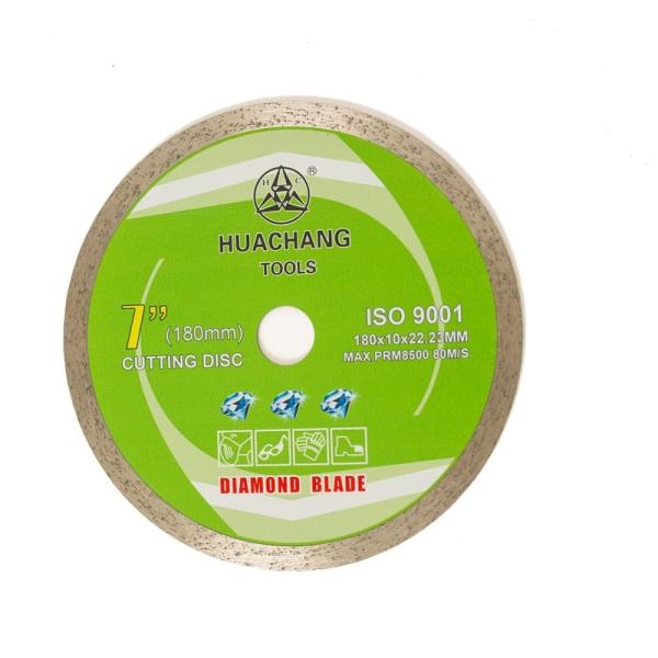 high quality 7inch Cold Press 180×1.6/2.2×10×22.23mm Continuous Rim Diamond