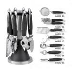 Home Kitchen ABS Handle Stainless Steel 430 Wooden Utensil Set Kitchen Ware