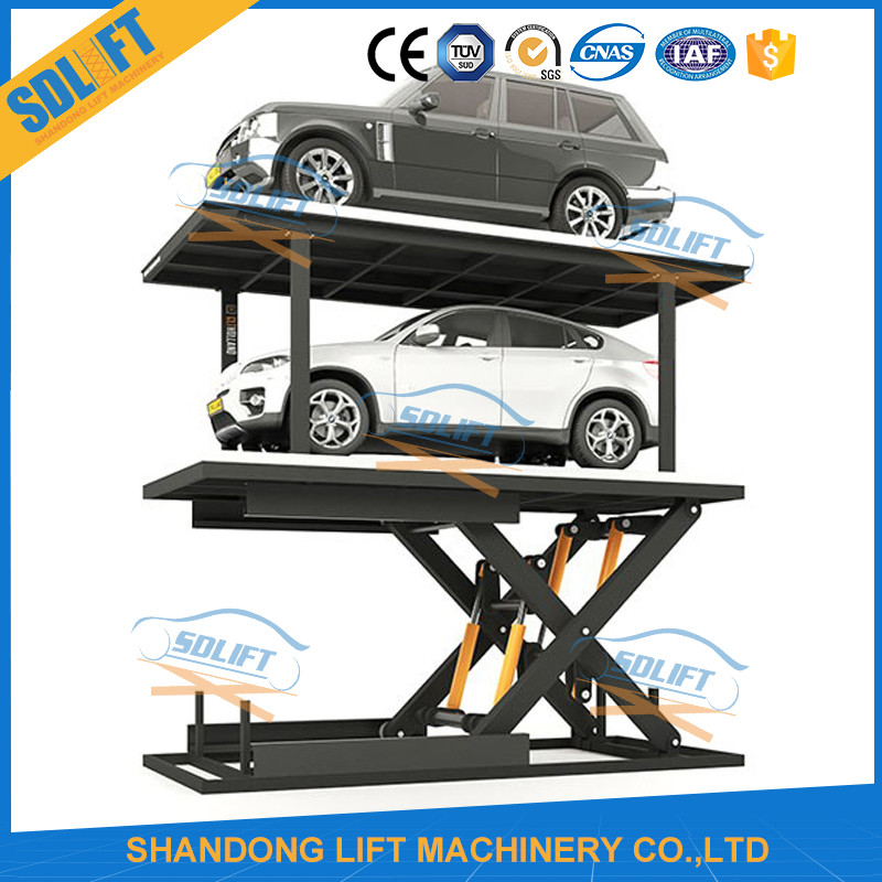 Automotive Hydraulic Scissor Lift For Basement Garage Parking 1 Or 2 Cars