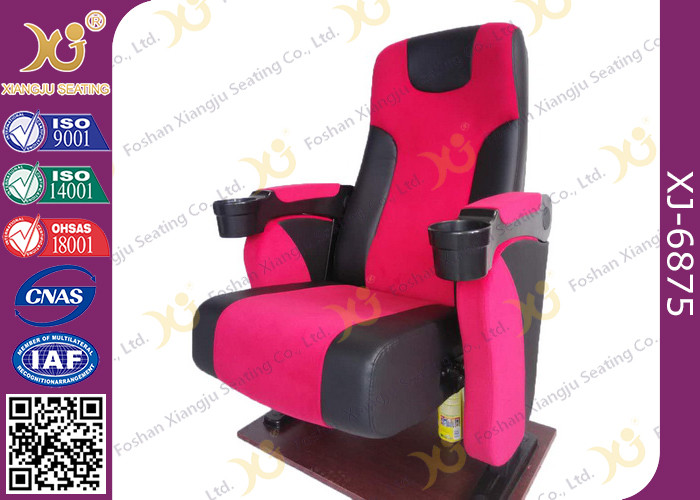 Plastic Back Cover Theatre Seating Chairs With Full Upholstery Cover Seat Padded